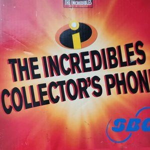 New!!! 2004 The Incredibles Disney Pixar SBC Red Collector's Phone! Vintage!!!